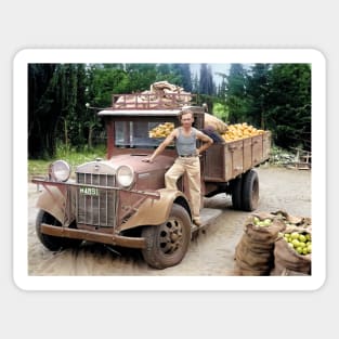 Israel, Kfar Saba. Farmer With Fruit. 1934 Sticker